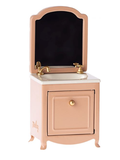 MAILEG SINK DRESSER W MIRROR, MOUSE - DARK POWDER