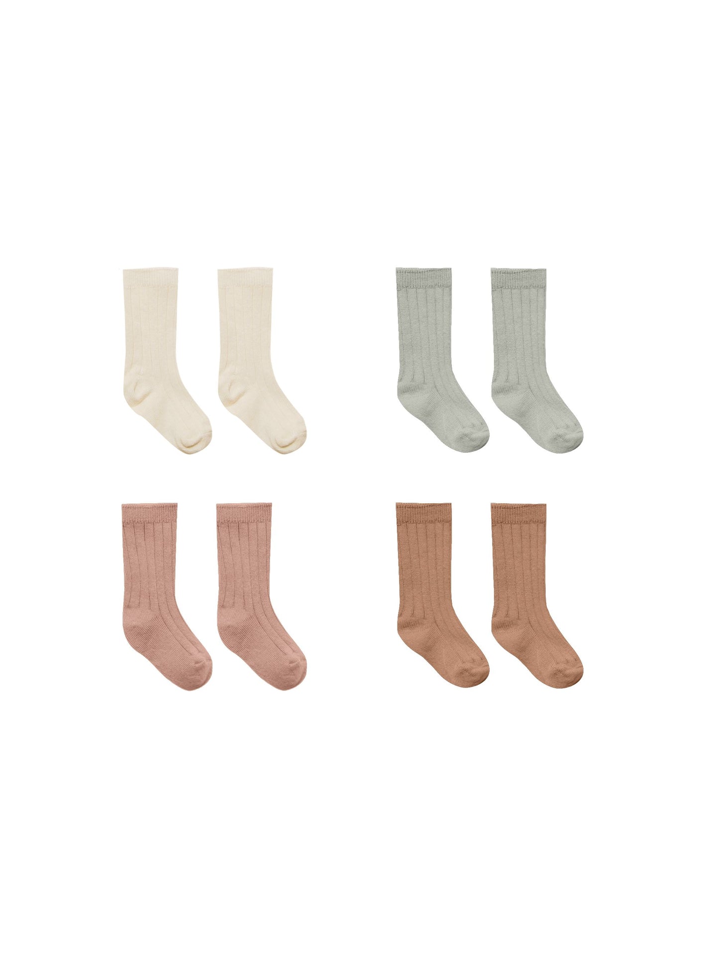 SOCKS, SET OF 4 - IVORY, PISTACHIO, LILAC, CLAY