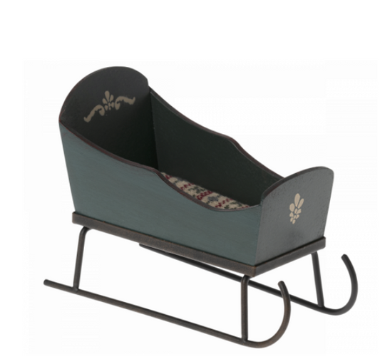 MAILEG SLEIGH, MOUSE - GREEN